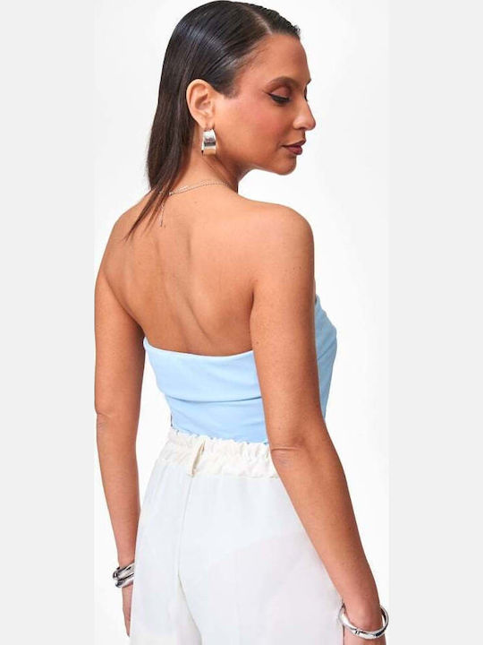 Κορμάκι Strapless Αγκράφα Γαλαζιο