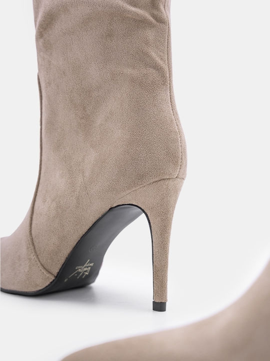 Suede Γυναικείες Μπότες Μπεζ
