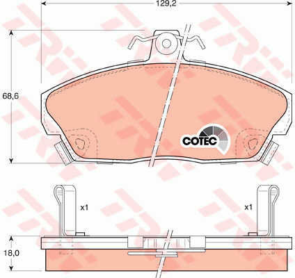 Trw Gdb496 Disc Brake Pad Set