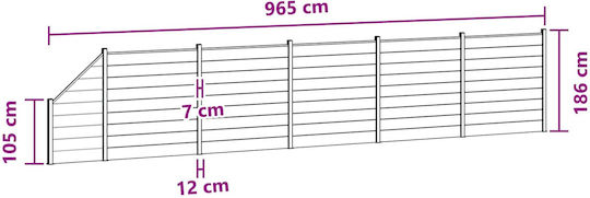 vidaXL Πάνελ Περίφραξης από WPC σε Γκρι Χρώμα 1.86x9.65m 6τμχ