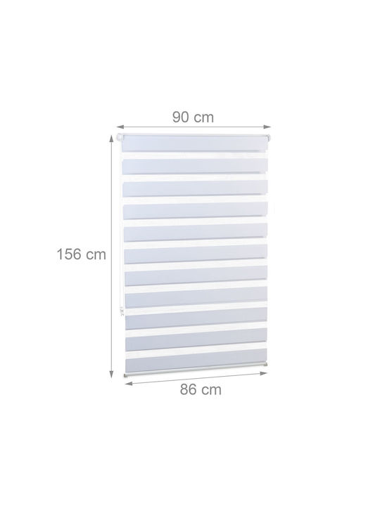 Relaxdays Rolete Geam Scurtare Semi-Blackout Dublu Alb Lățime 90xÎnălțime 156cm 10021306_728