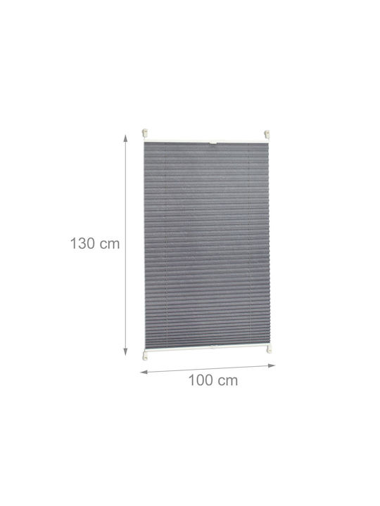 Relaxdays Rolete Geam Semi-Blackout Gri Lățime130xÎnălțime100cm 10021311_744
