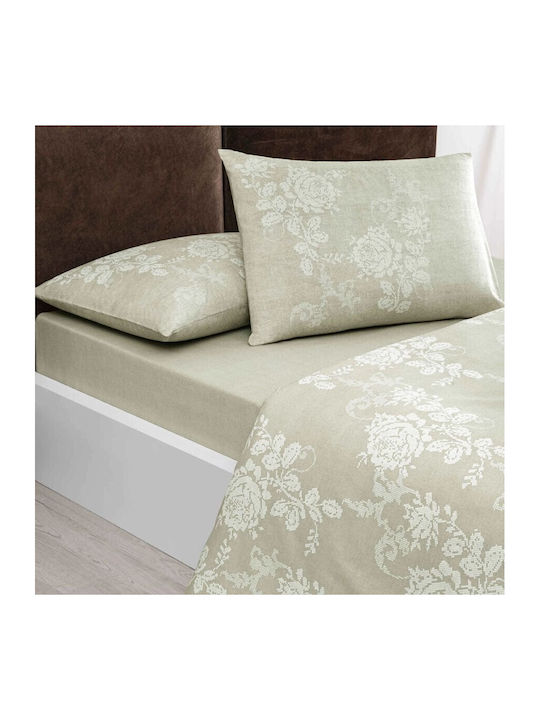 Tac Set Huse Pentru Pilote 200x220cm Dublu Cu 2 Fețe De Pernă & 1 Cearceaf Bej