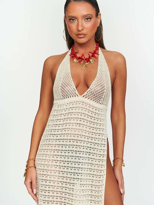 Decoro Damen Maxi Strandkleid Beige
