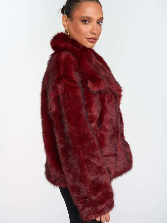 Short Women's Furs Burgundy