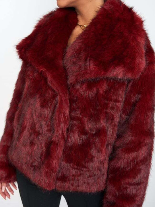 Short Women's Furs Burgundy