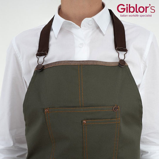 Giblor's Chef Waiter Barista Bartender Full Body Apron Khaki