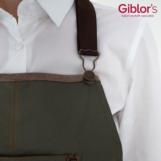 Giblor's Chef Waiter Barista Bartender Full Body Apron Khaki