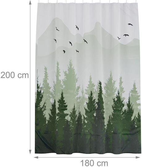 Relaxdays Cortină De Duș Textilă 200x180cm Multicolor