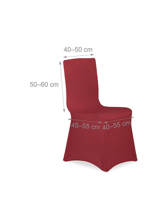 Relaxdays Еластично Капаче За Стол Тъмночервено 40x45см 4 Бройки