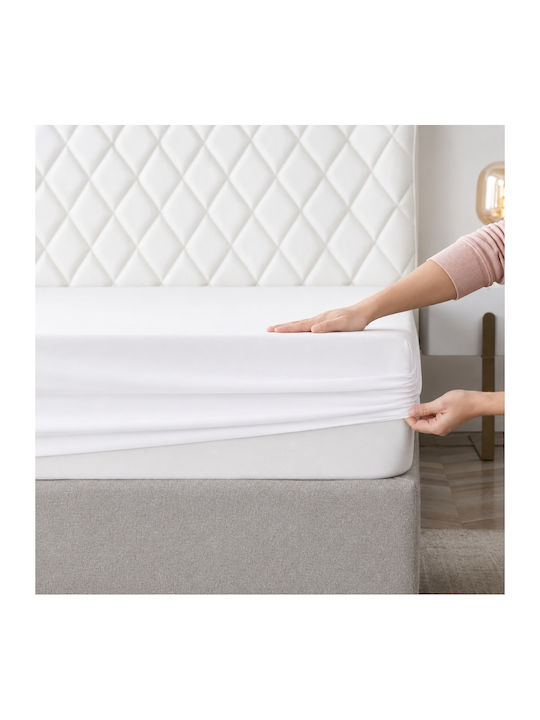 My Home Luxury Set Bed Sheet with 1 Pillowcase for Single Bed with Rubber Hugger 100x200+30cm White (2pcs)