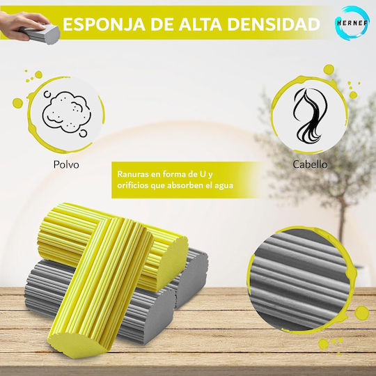 Foam Sponges for Dust Collection and Window Cleaning Grey Yellow