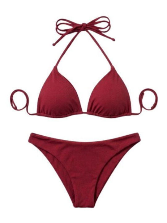 Set Bikini Set De Bikini Triunghi Burgundy