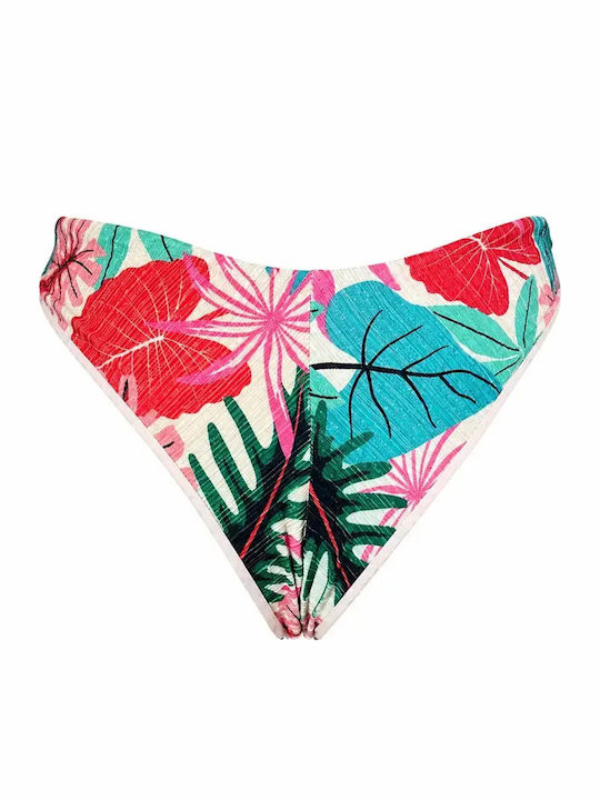 Set Bikini Push Up Brazil Floral Green Glitter C-6225 Green