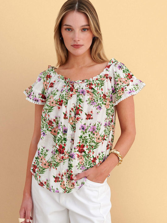 Γυναικεία Καλοκαιρινή Μπλούζα Off-Shoulder Floral Πολύχρωμο