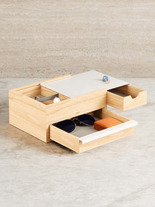 Umbra Wooden Jewellery Box with Drawer White 26x22x12cm