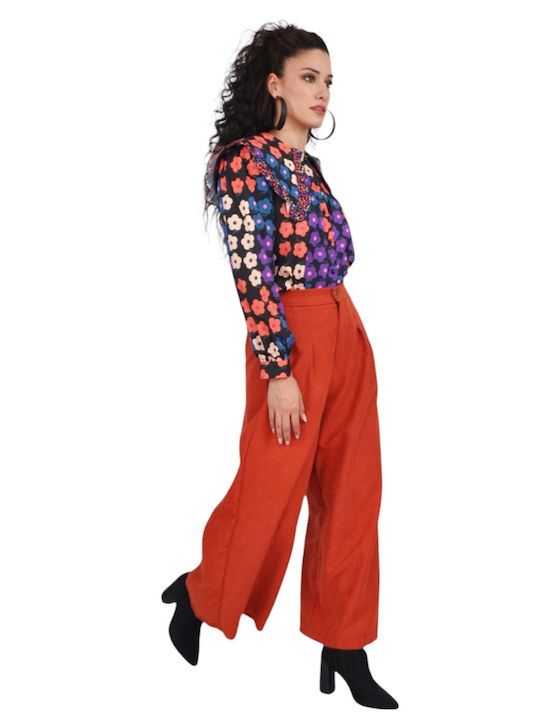 Long Sleeve Women's Shirt Multicolour Floral