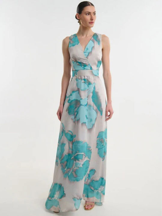 Summer Maxi Dress for Wedding Christening Satin Green