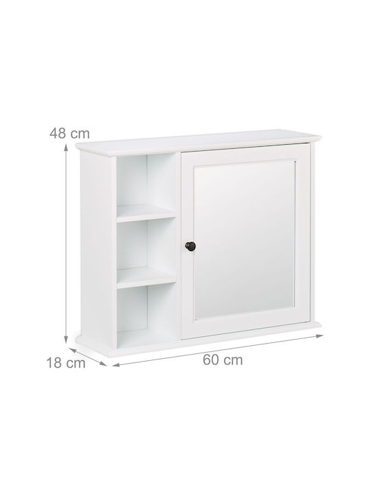 Relaxdays Bathroom Mirror with Cabinet 48x60cm White