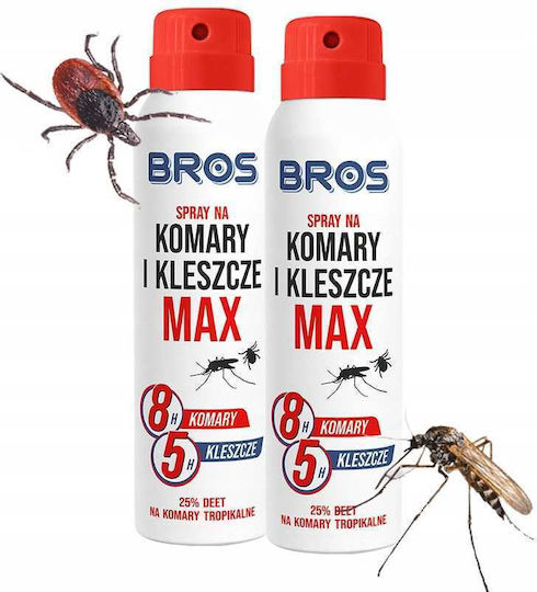 Bros Max Insektenschutzmittel Spray DEET Geeignet für Kinder 90ml 2 Stück