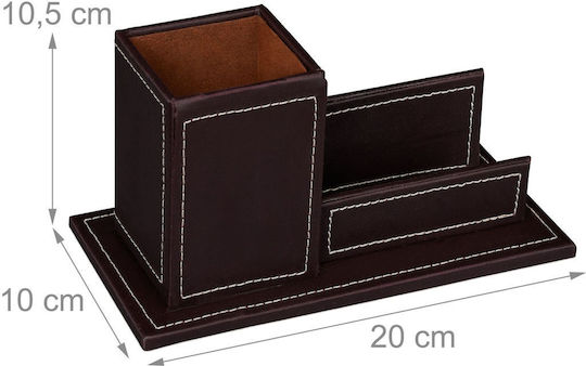 Relaxdays Suport De Birou Pentru Pixuri Cărți De Vizită Alb Maro 10.5x20x10cm