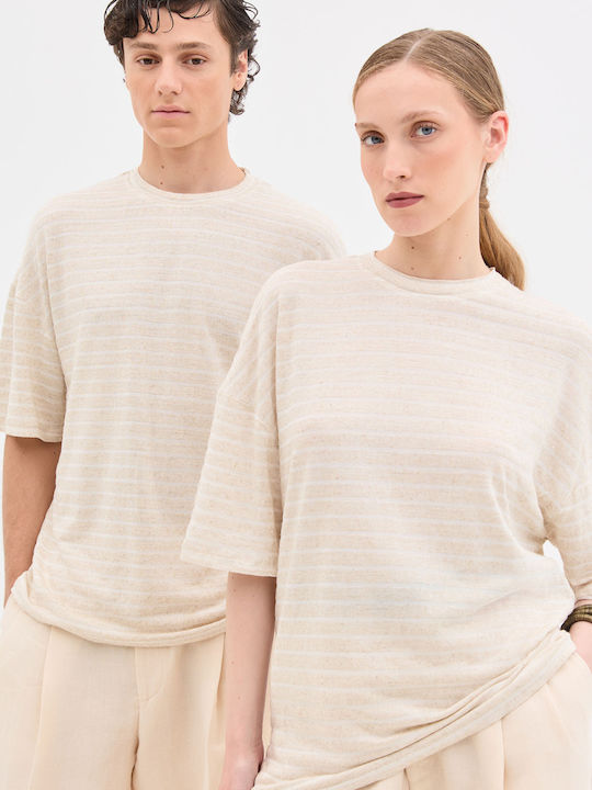 Short Sleeve Beige Blouse