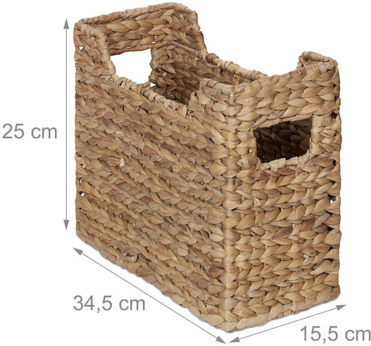Relaxdays Water Hyacinth Magazine Holder Light Brown 0