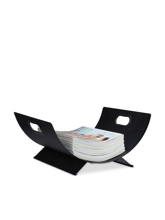 Relaxdays Coș Metalic De Depozitare Lemne 18.5x40.5x33cm Negru