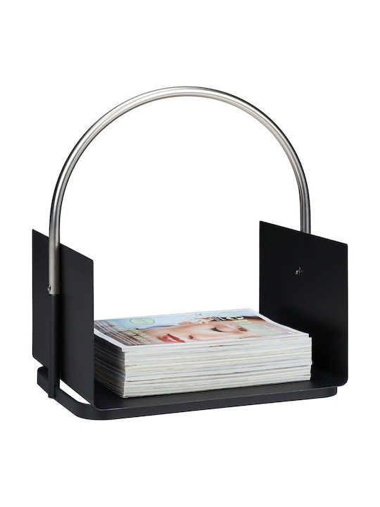 Relaxdays Coș Metalic De Depozitare Lemne 43.5x40.5x30cm Negru