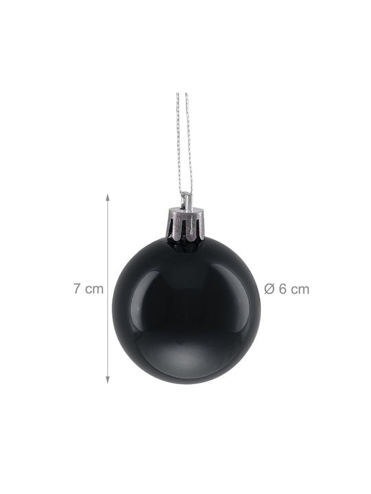 Set 50 Globuri De Crăciun Relaxdays Negre Argintii 7x6cm