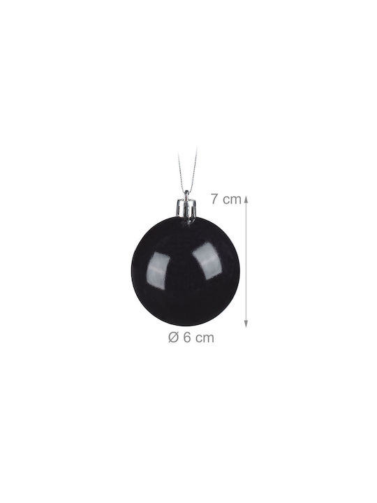 Set 100 Globuri De Crăciun Relaxdays Negre Argintii 7x6cm