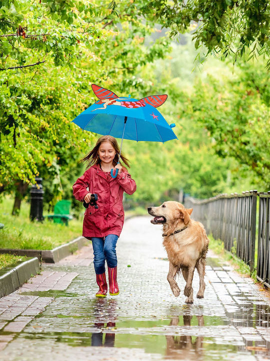 Relaxdays Umbrelă Pentru Copii Baston Albastră Cu Diametru 69cm