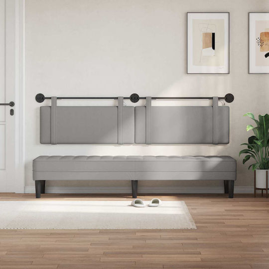 vidaXL Fabric Bed Headboard Pillow Gray 210x55cm