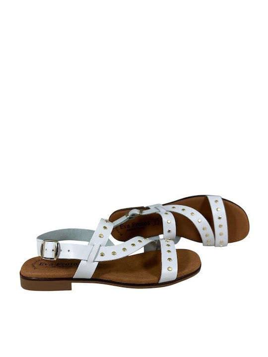 Damentliche Flache Sandalen Weiß