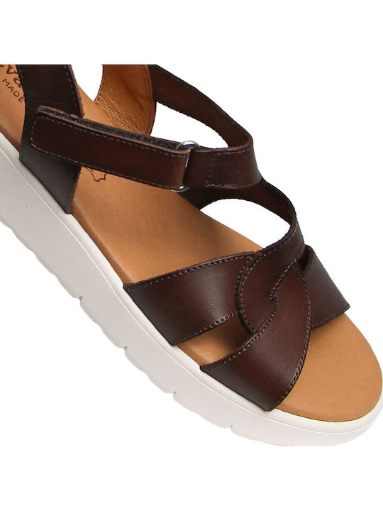 Sandale Casual Damă Din Piele Maro