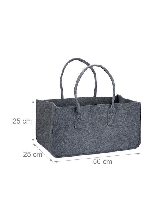 Relaxdays Coș Textil De Depozitare Lemne 25x50x25cm Gri