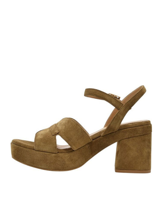 Leather Sandals Tabac Brown