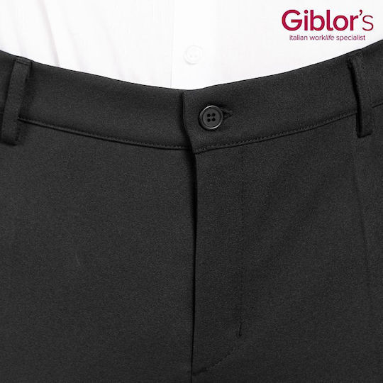 Professional Chef Pants Walter Black Slim Fit Stretch Black Giblor's