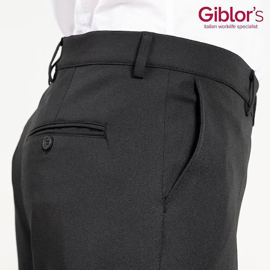 Professional Chef Pants Walter Black Slim Fit Stretch Black Giblor's