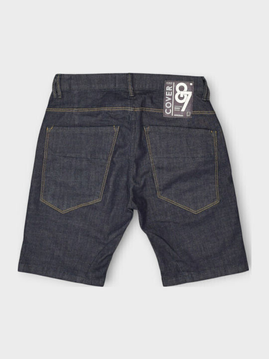 Men's Denim Blue Black Shorts