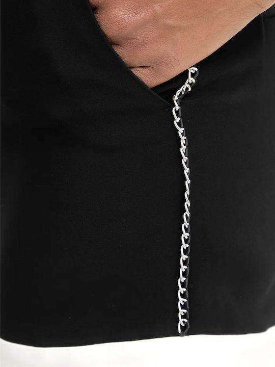 Women's Shorts Black-Ecru
