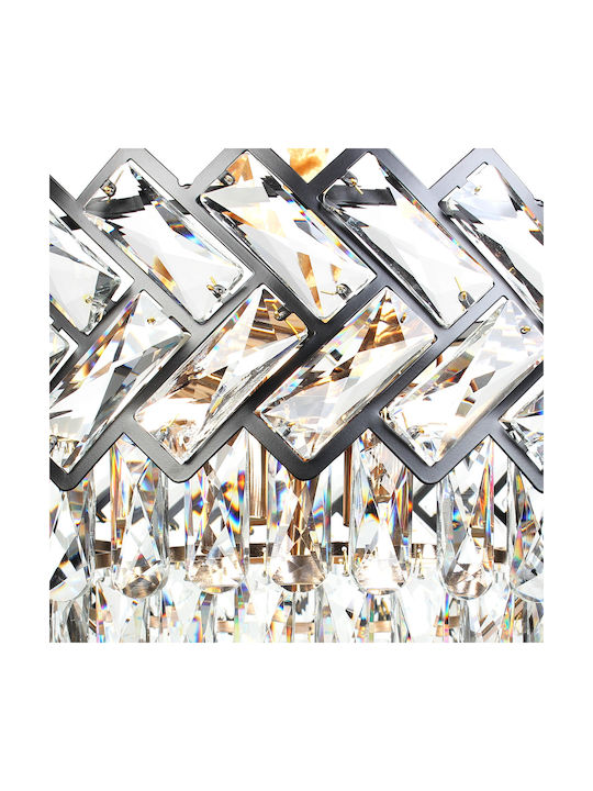 Keskor Chandelier 8xE14 with Crystals Black 796303