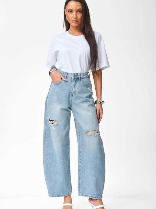 Γυναικείο Jean Παντελόνι με Σκισίματα σε Baggy Γραμμή