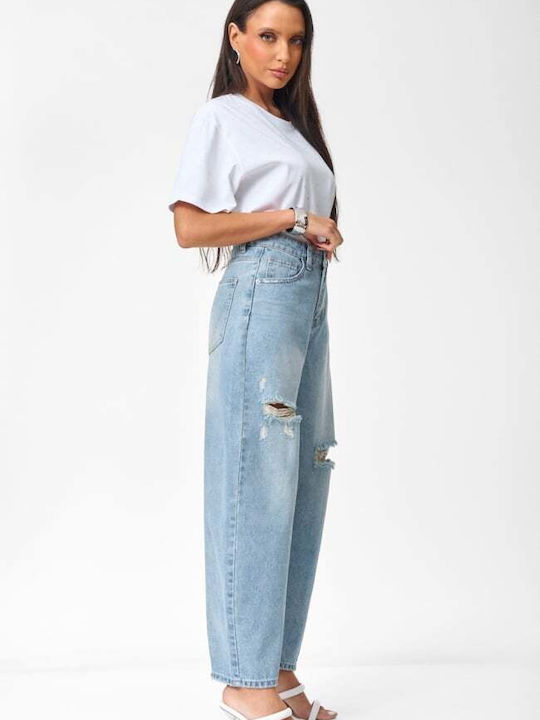 Γυναικείο Jean Παντελόνι με Σκισίματα σε Baggy Γραμμή