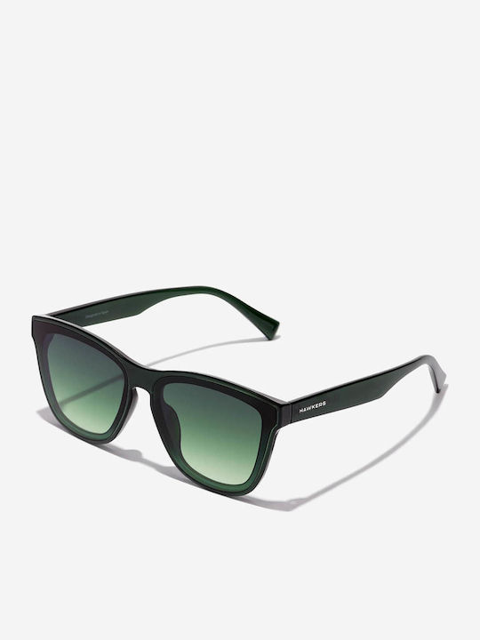 Hawkers Downtown Men's Sunglasses with Green Frame and Green Lens