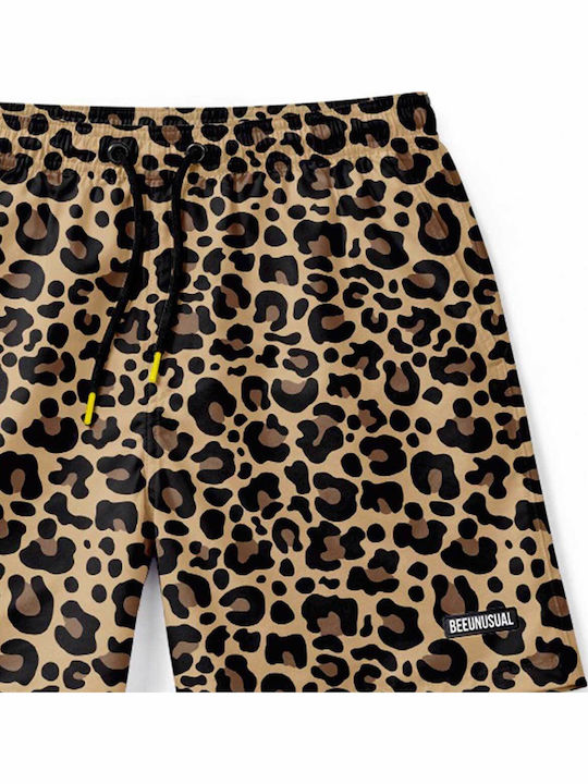 Bee. Unusual. Predator Men's Swimwear Shorts Brown with Prints