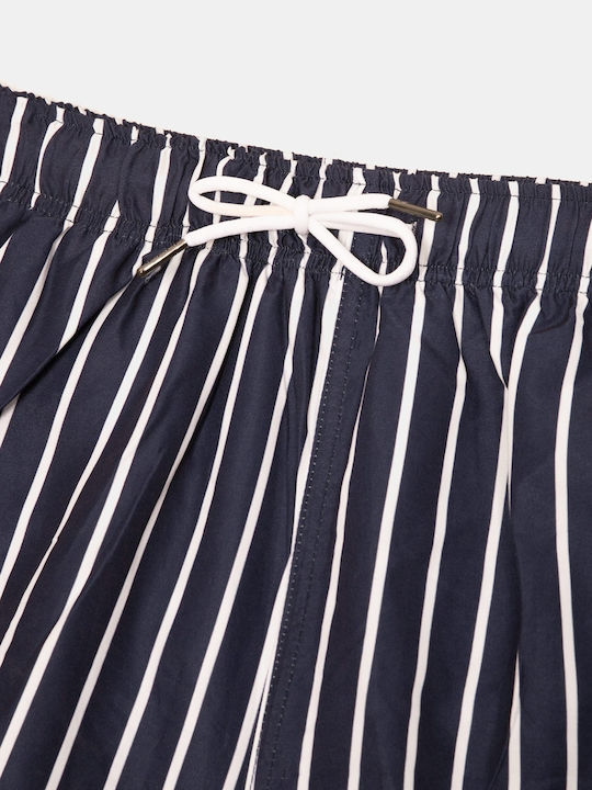 Men's Swimwear Bermuda Dark Blue Striped