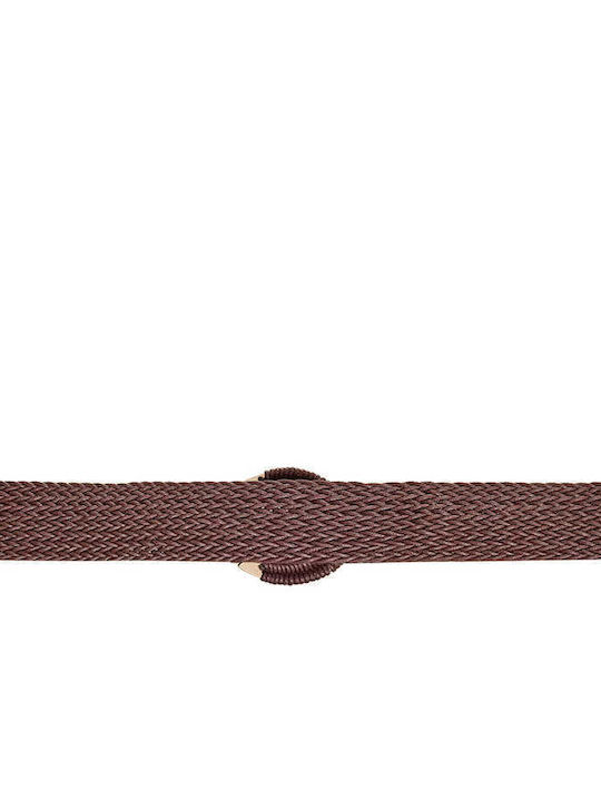 Celestino Women's Belt Knitted Round Buckle Brown