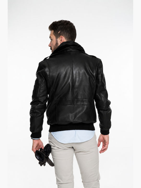 Pilot Δερμάτινο Μπουφάν Black