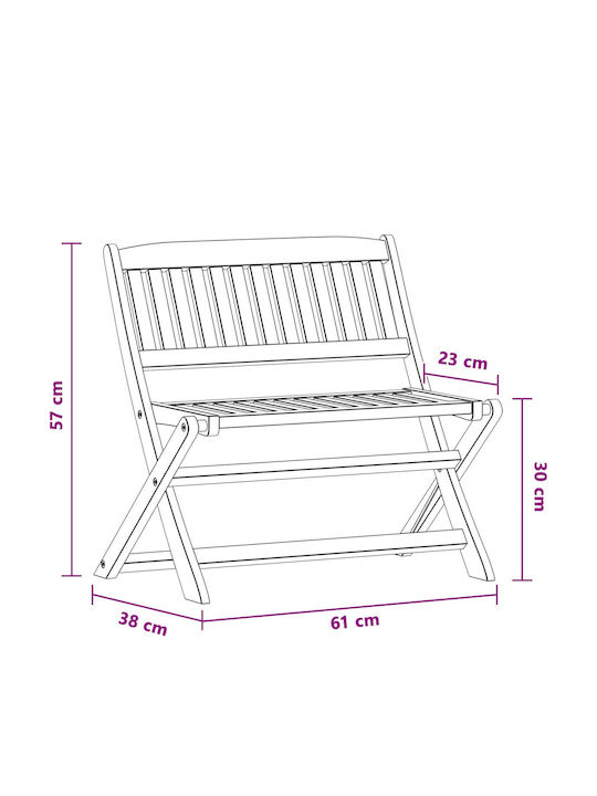 Outdoor Wooden Bench 61x38x57cm